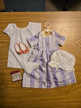 American Girl Felicity Traveling Gown 2nd Meet Outfit w/ Purse